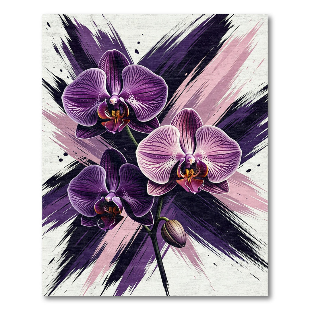 Purple Orchid Brushstroke Bloom Rug