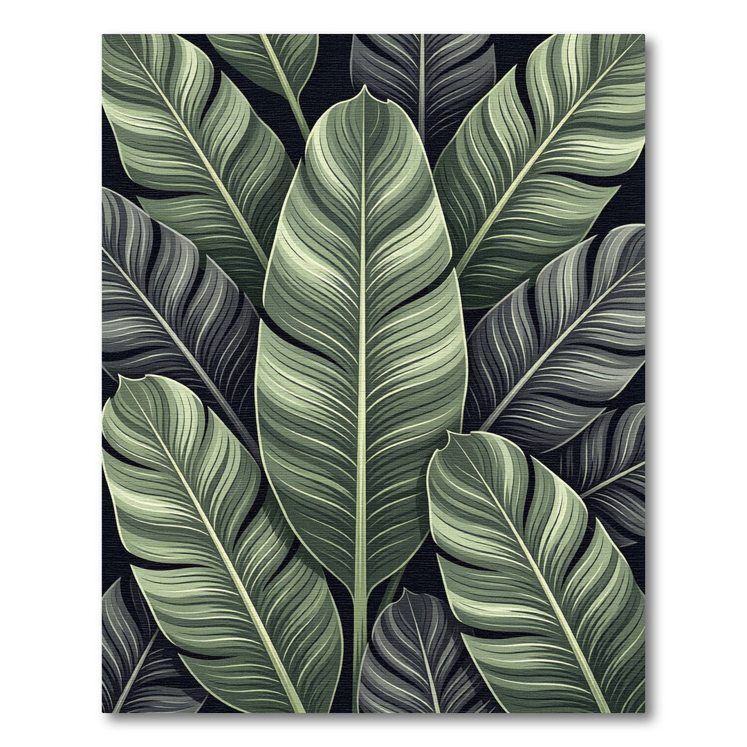 Jade Feathered Leaf Arrangement Rug