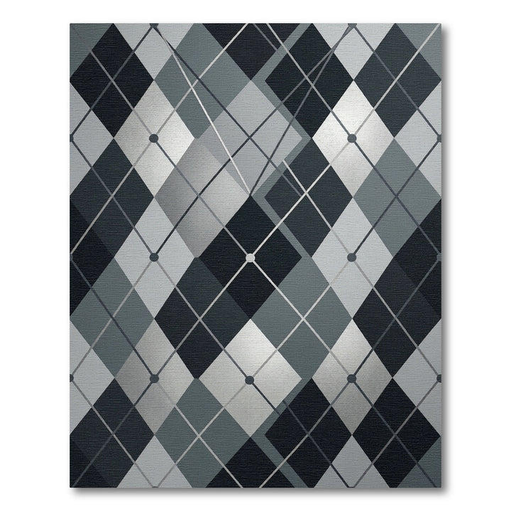 Modern Gray Argyle Diamond Rug