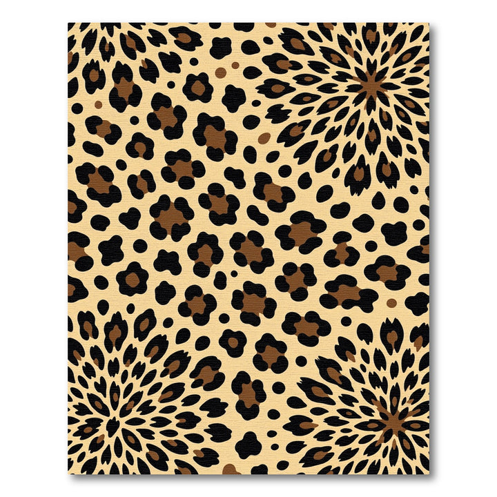 Spotted Radial Leopard Bloom Arrangement Rug