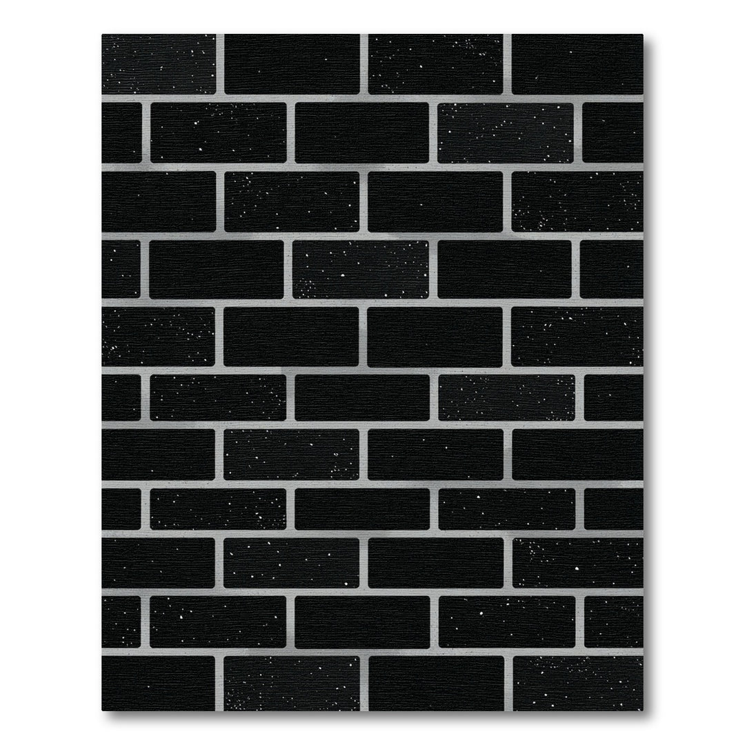 Modern Black Brick Effect Rug