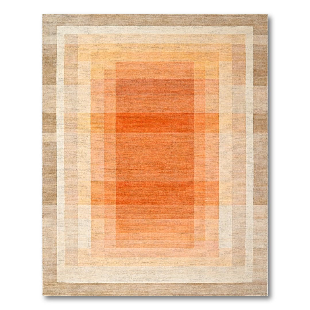 Orange Geometric Gradient Area Rug
