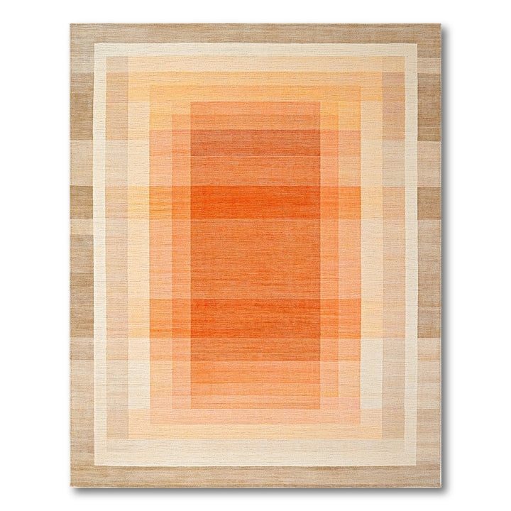 Orange Geometric Gradient Area Rug