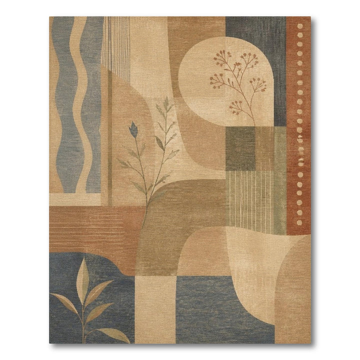 Abstract Brown Tan Geometric Area Rug