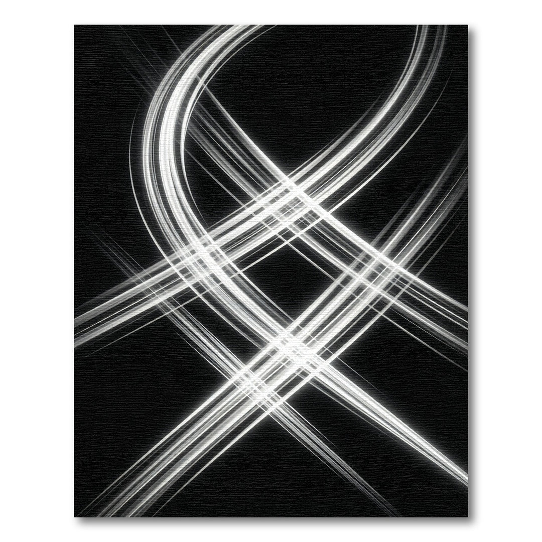 Monochrome Swirl Light Trails Rug