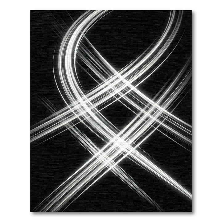 Monochrome Swirl Light Trails Rug