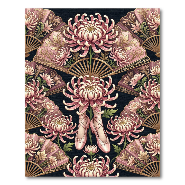 Pink Floral Fan Ballet Dancer Rug