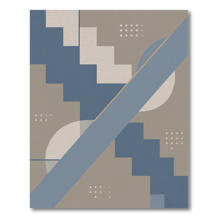 Blue Geometric Stair Area Rug