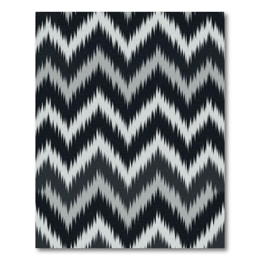 Geometric Zigzag Black Gray Rug