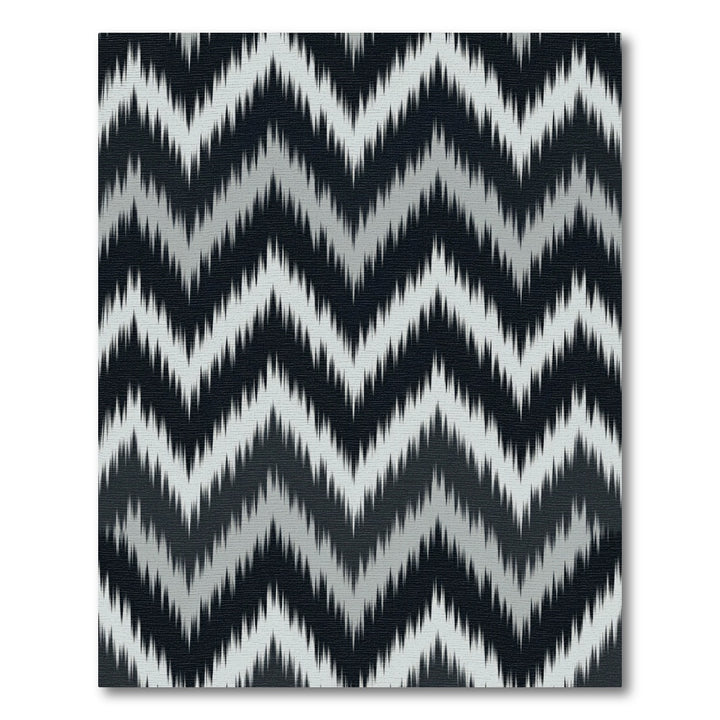 Geometric Zigzag Black Gray Rug