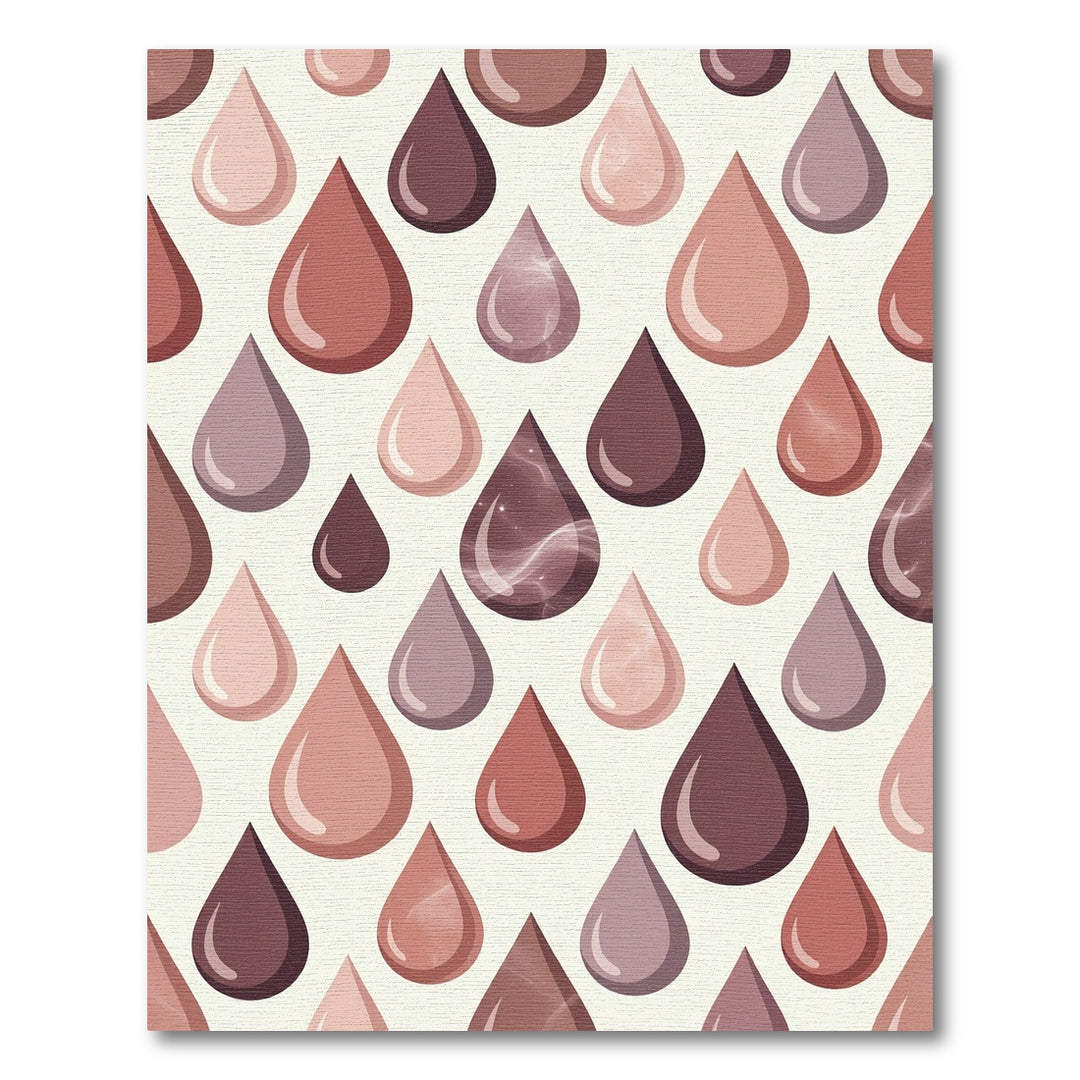 Red Pink Purple Droplet Pattern Rug
