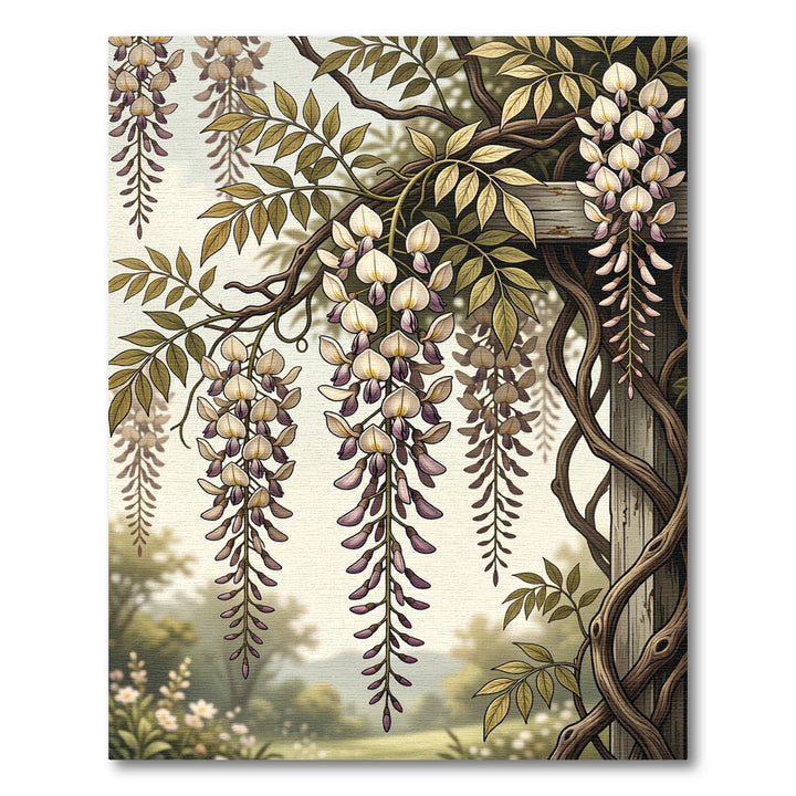 Wisteria Cascade Floral Wooden trellis Rug