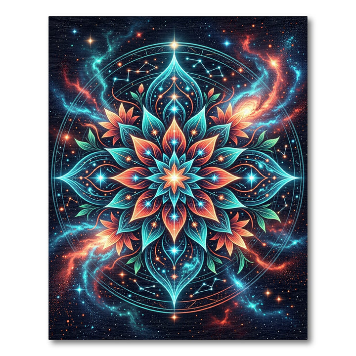 Cosmic Floral Mandala Spiritual Galaxy Rug