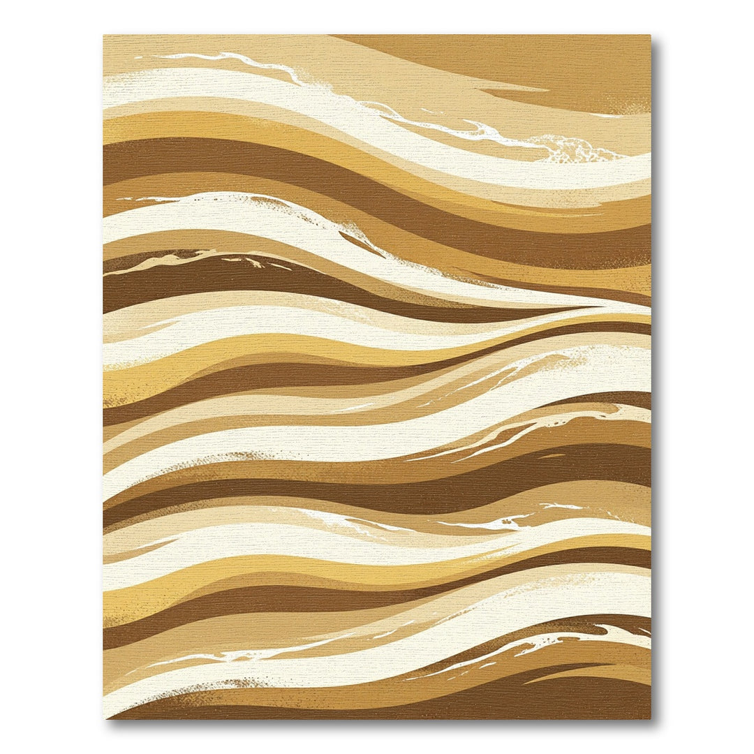 Golden Horizon Abstract Wave Rug