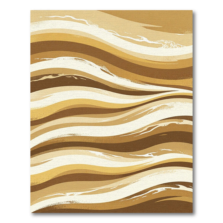 Golden Horizon Abstract Wave Rug