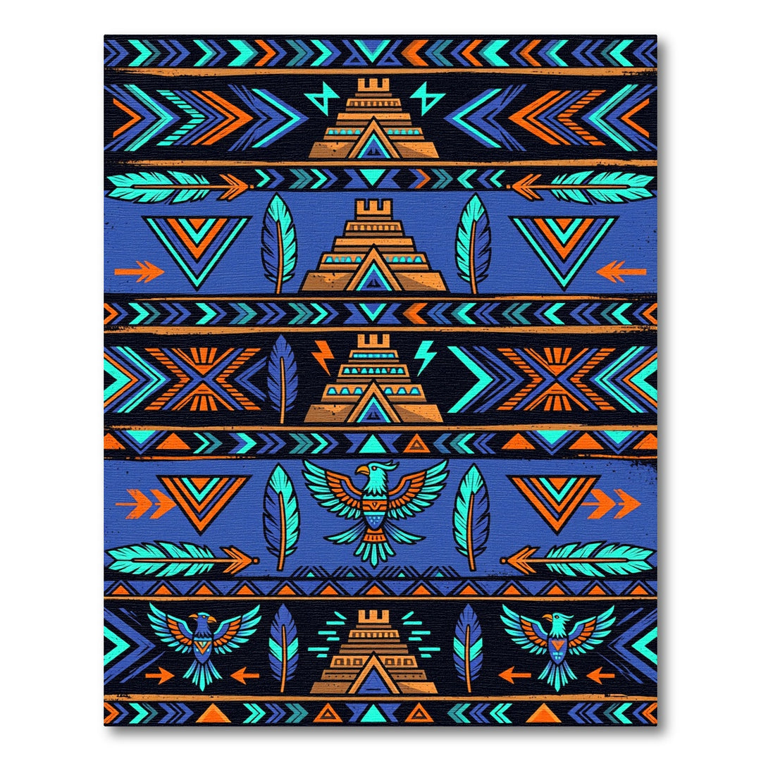 Bold Aztec Eagle Temple Sun Rug