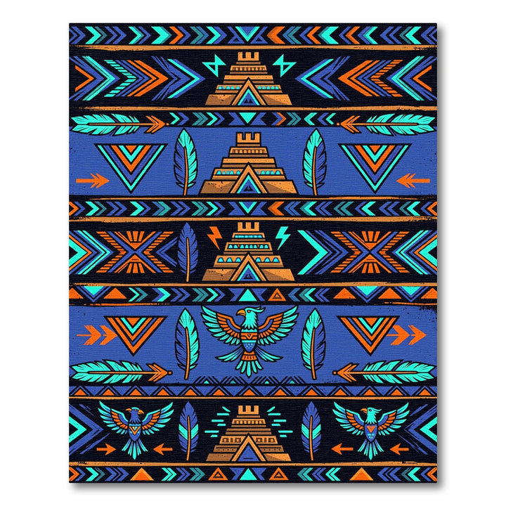 Bold Aztec Eagle Temple Sun Rug