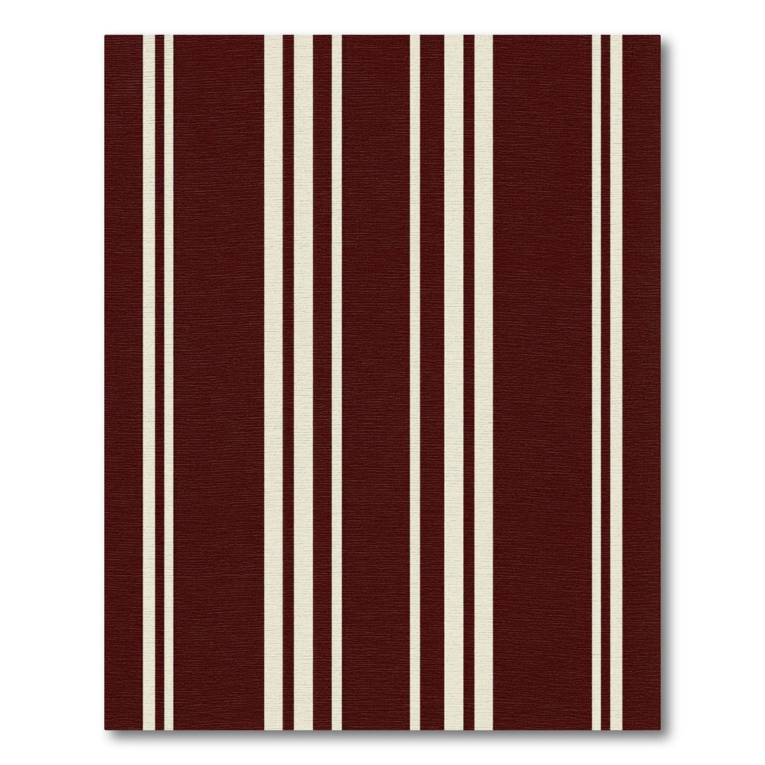 Classic Burgundy Cream Stripe Rug