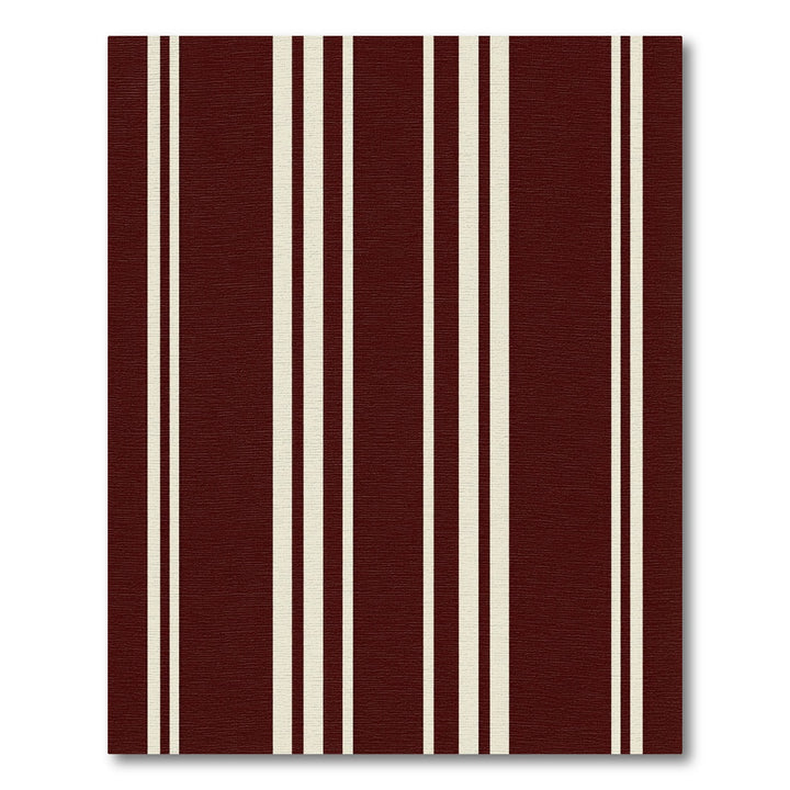 Classic Burgundy Cream Stripe Rug