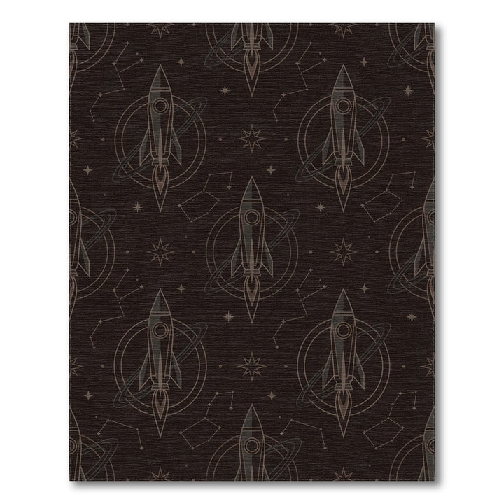 Vintage Space Rocket Constellation Rug