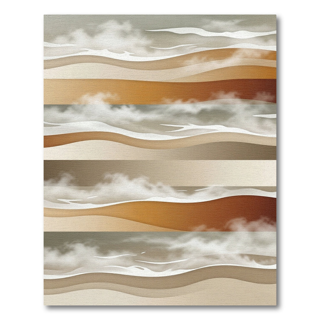 Layered Earth Tones Abstract Landscape Rug