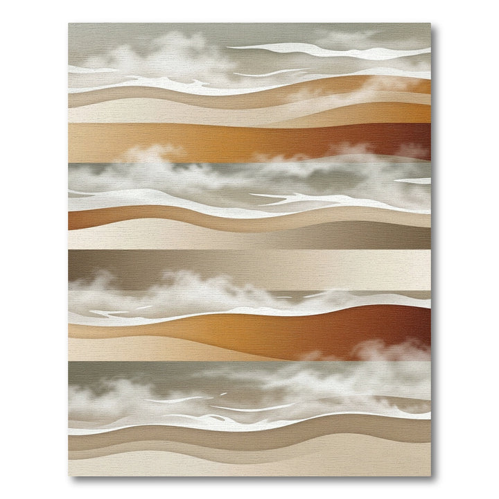 Layered Earth Tones Abstract Landscape Rug