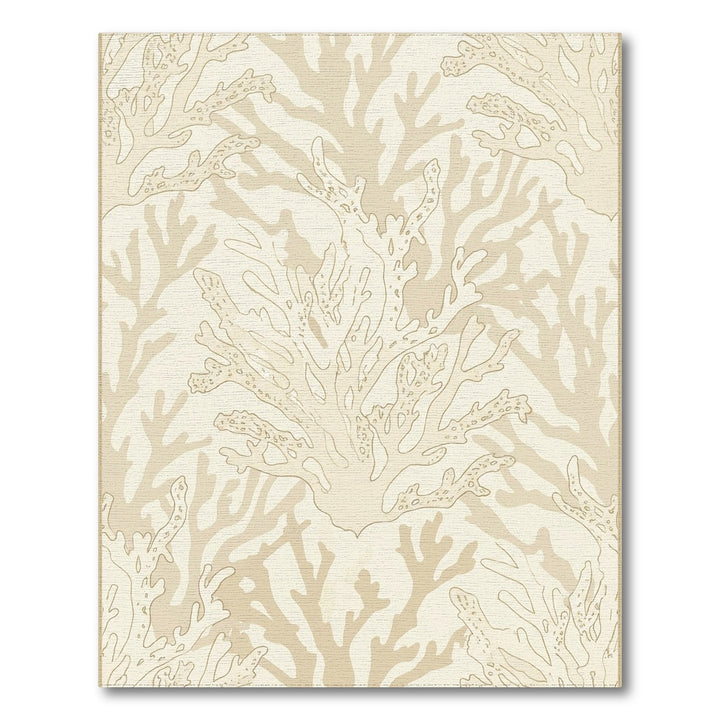 Cream Coral Reef Botanical Scene Rug