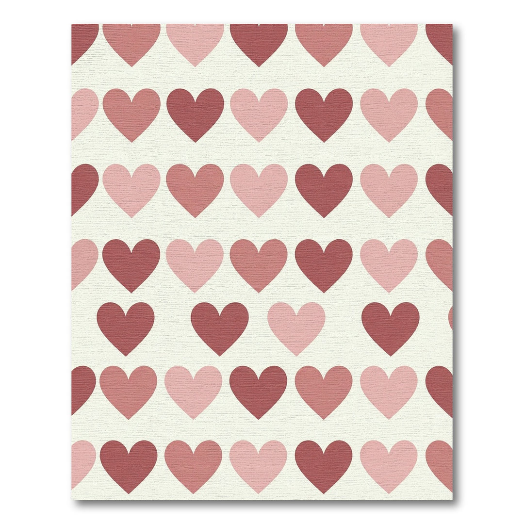 Pink and Red Heart Pattern Rug