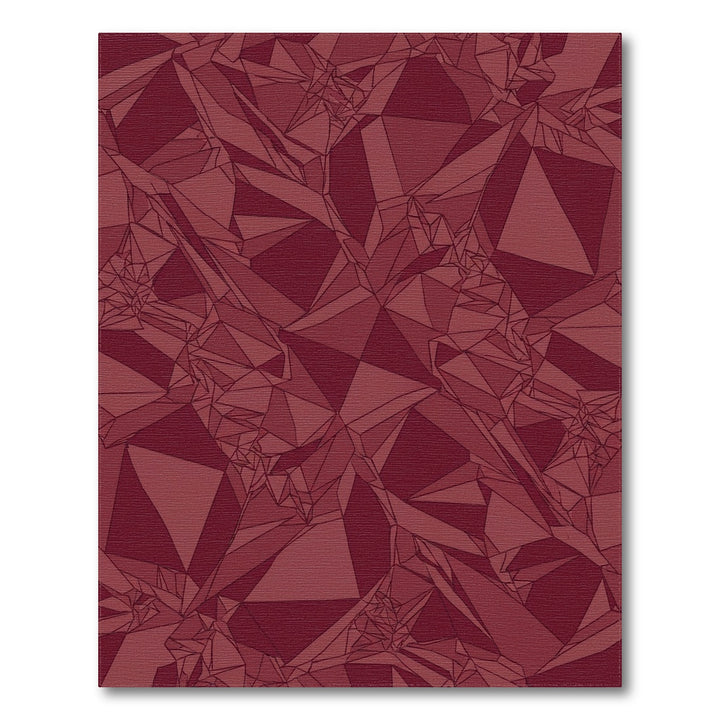 Deep Red Shattered Crystal Geometric Rug
