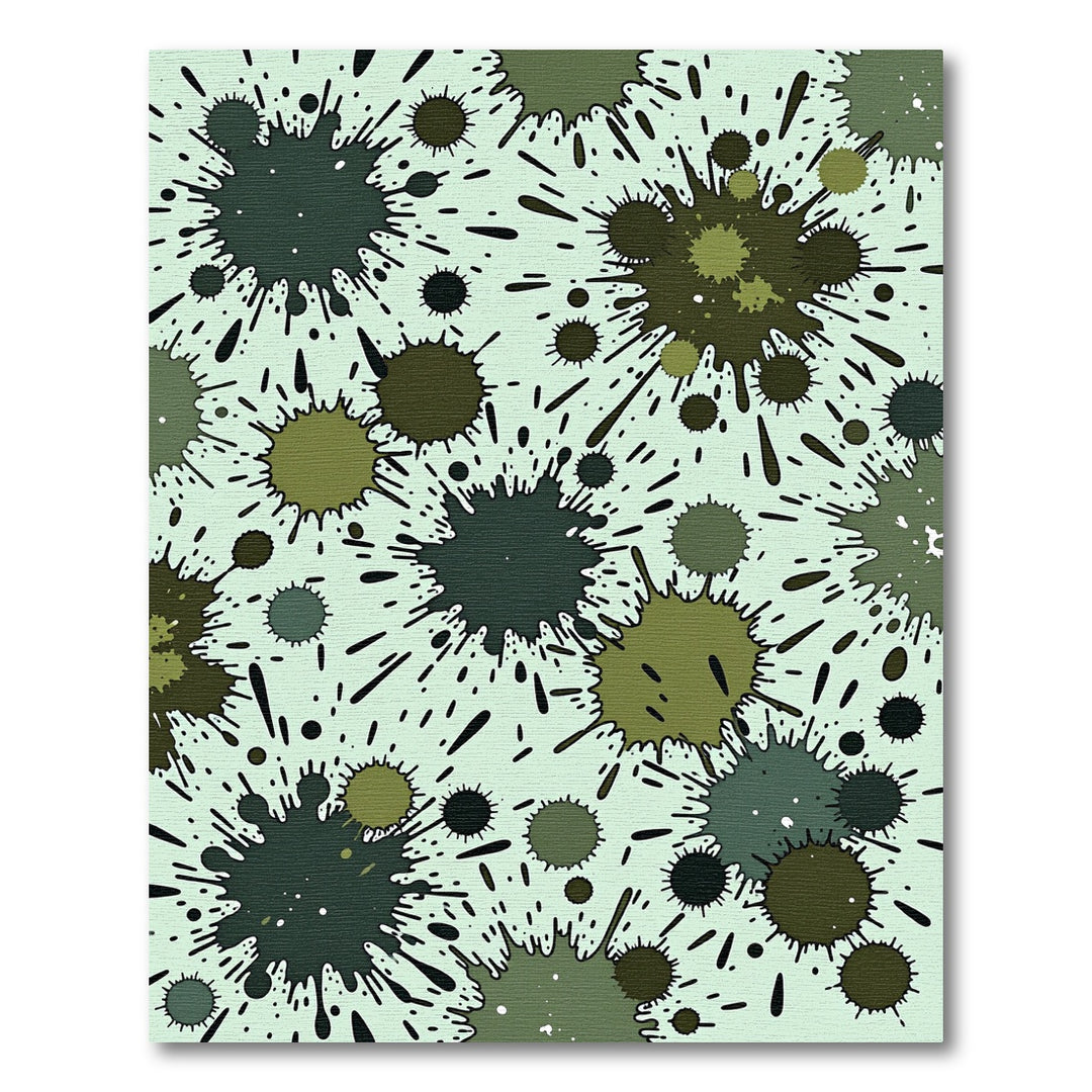 Muted Green Splatter Abstract Splatter Rug