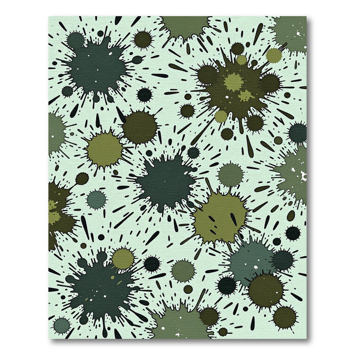 Muted Green Splatter Abstract Splatter Rug