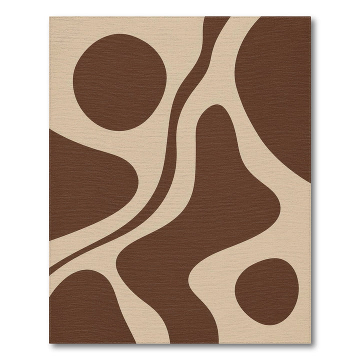 Brown and Tan Abstract Brown and Tan Area Rug