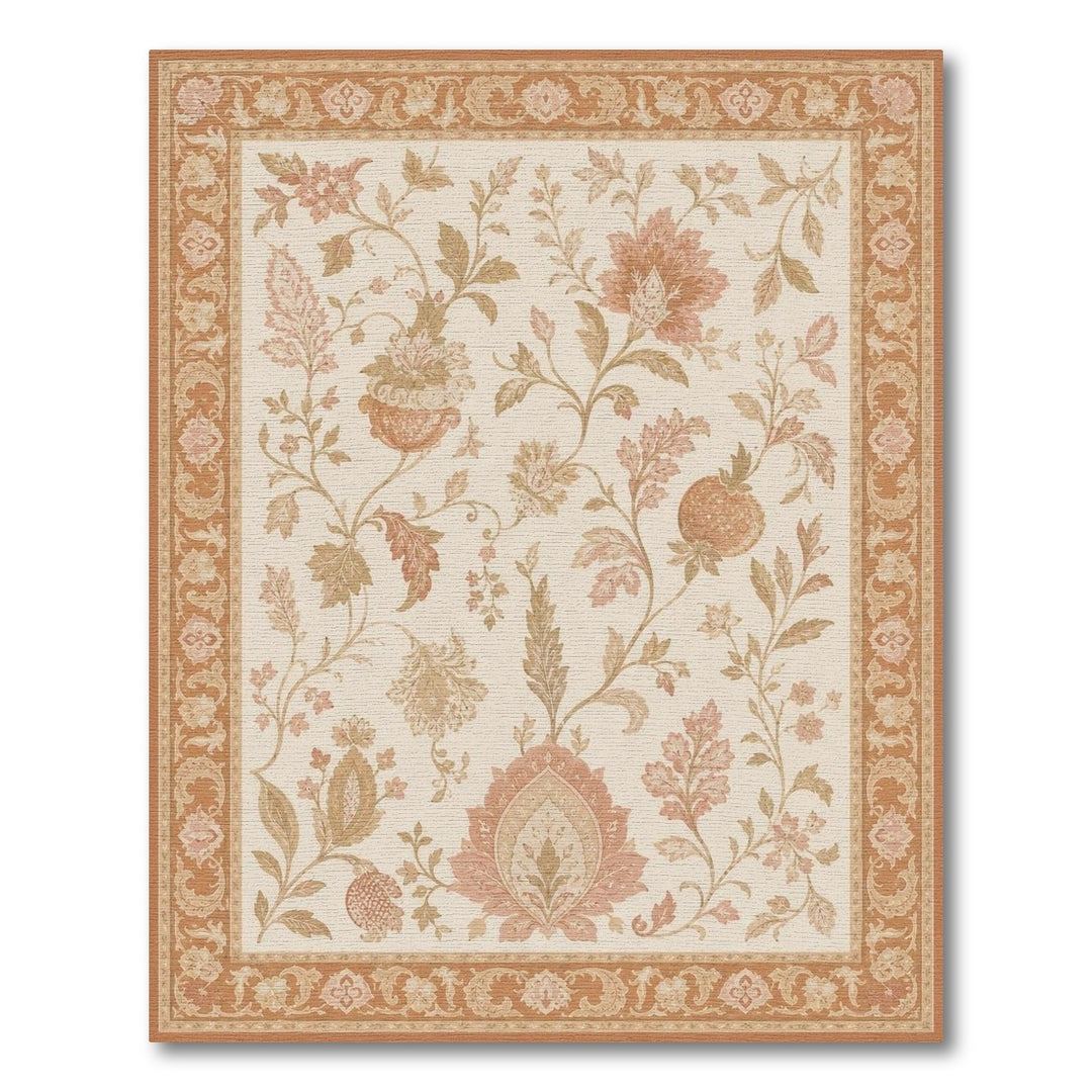 Pink Floral Vintage Area Rug