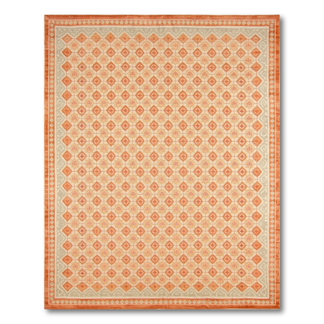 Diamond Orange Geometric Diamond Area Rug