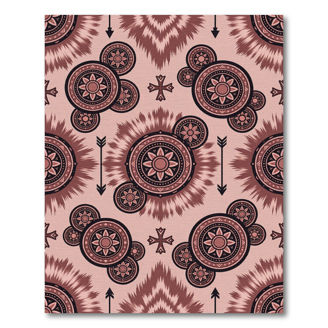 Tonal Pink Mandala Arrow Composition Rug