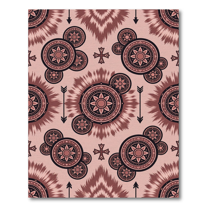 Tonal Pink Mandala Arrow Composition Rug