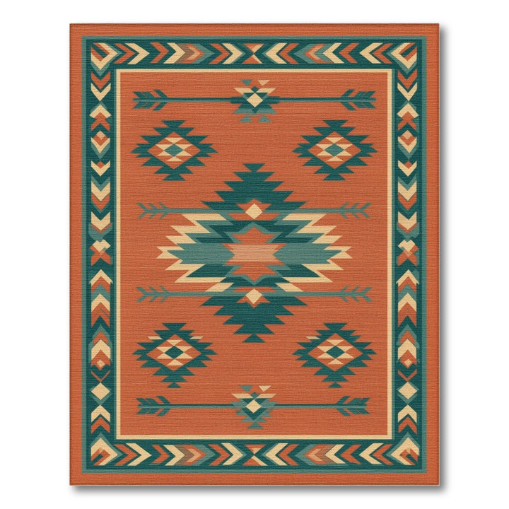 Southwestern Orange Geometric Area Rug