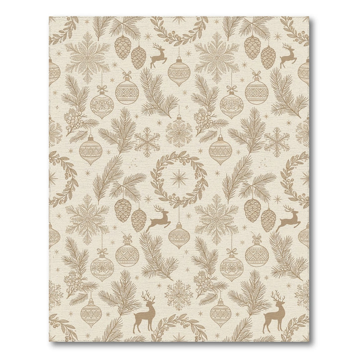 Golden Winter Woodland Christmas Ornaments Rug