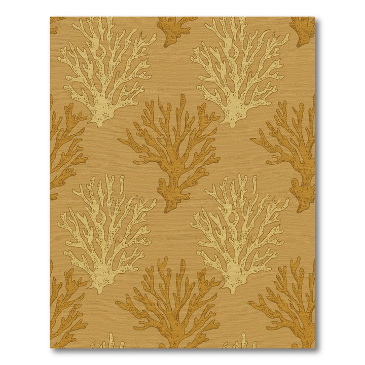 Golden Coral Branch Repeating Pattern Rug