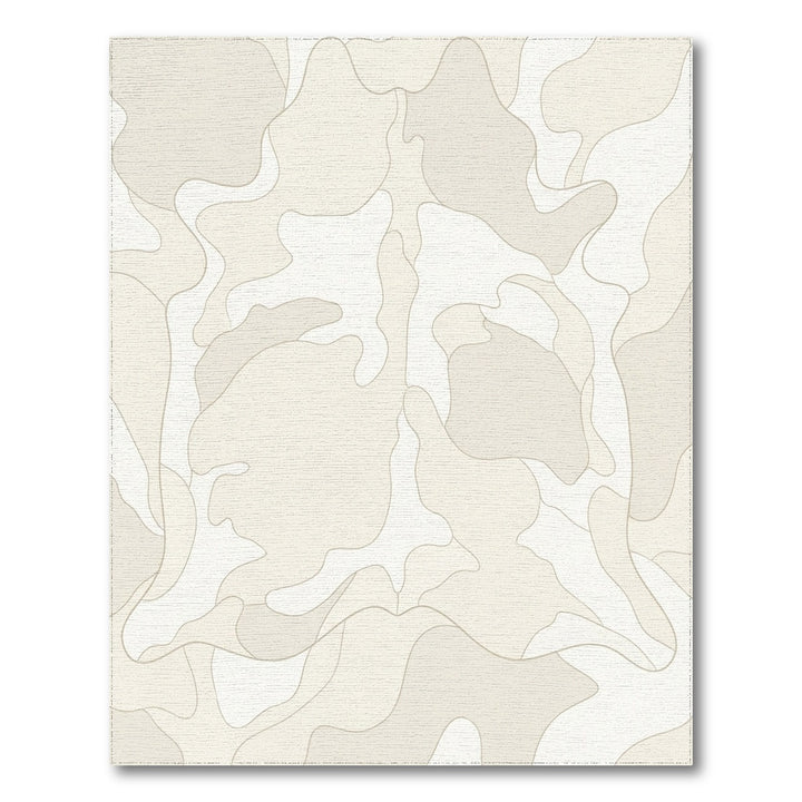 Organic Cream Camo Abstract Shapes Rug