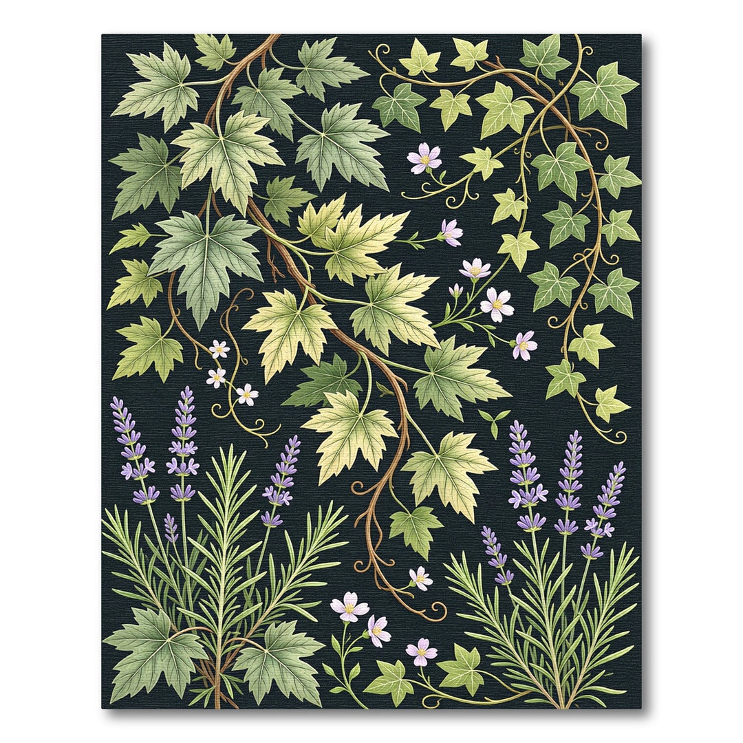 Vineyard Lavender Botanical Art Rug
