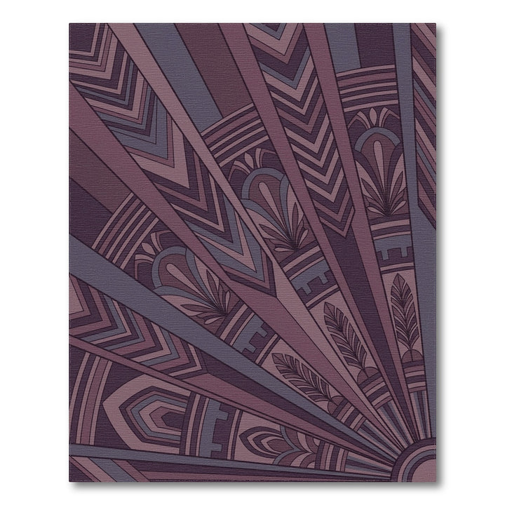 Art Deco Plum Feather Sunburst Rug