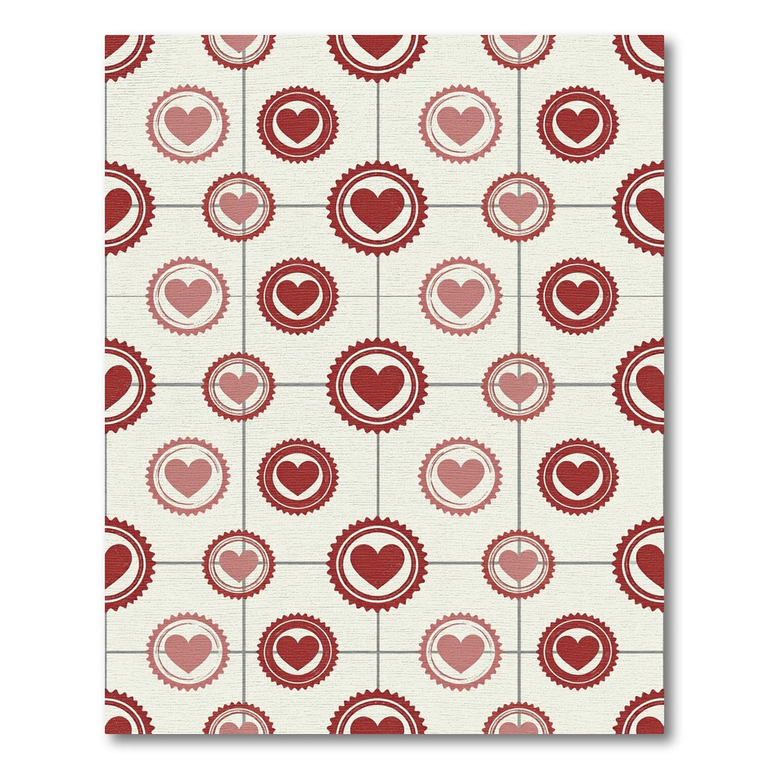 Crimson Heart Medallion Grid Rug