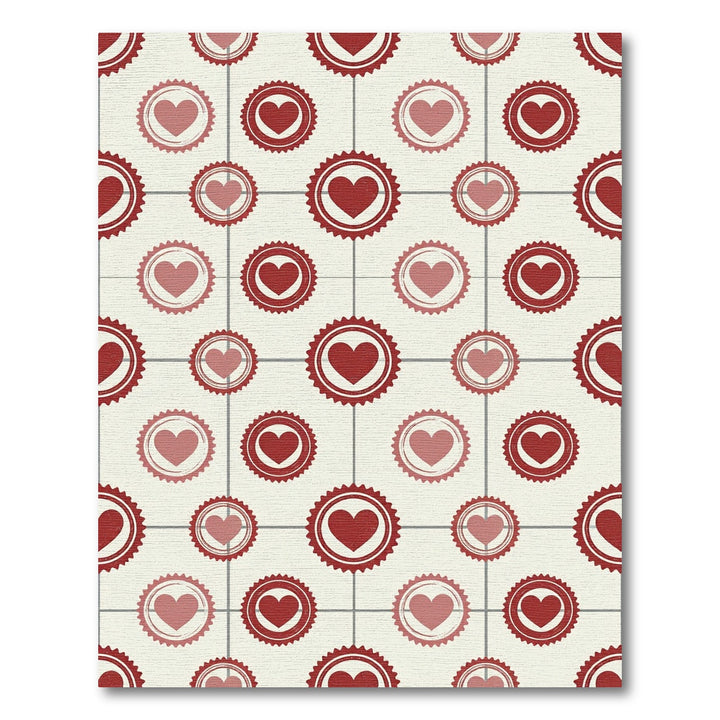 Crimson Heart Medallion Grid Rug
