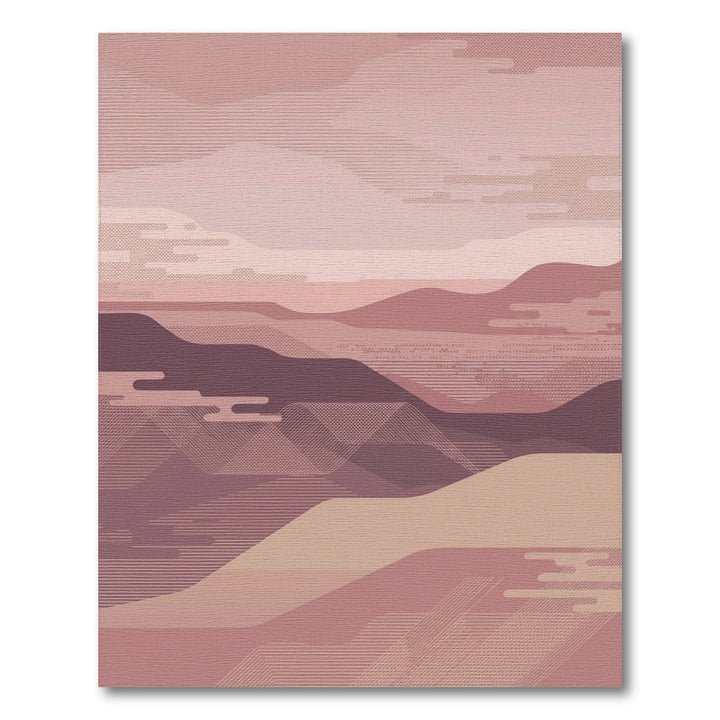 Mauve Landscape Abstract Lines Rug