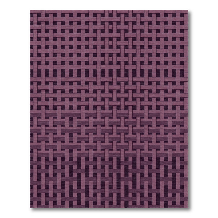 Plum Woven Interlocking Grid Rug