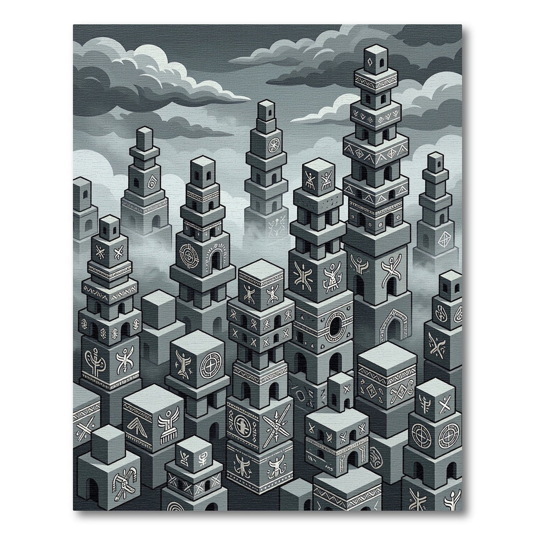Ancient Stone Structure Towers Rug