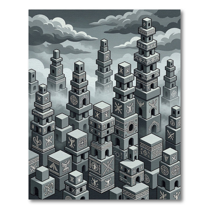 Ancient Stone Structure Towers Rug
