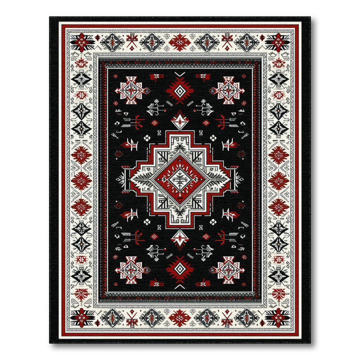 Black Geometric Heritage Area Rug