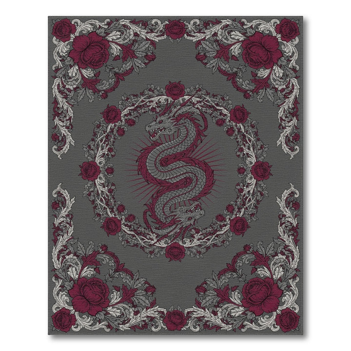 Red Dragon Rose Area Rug
